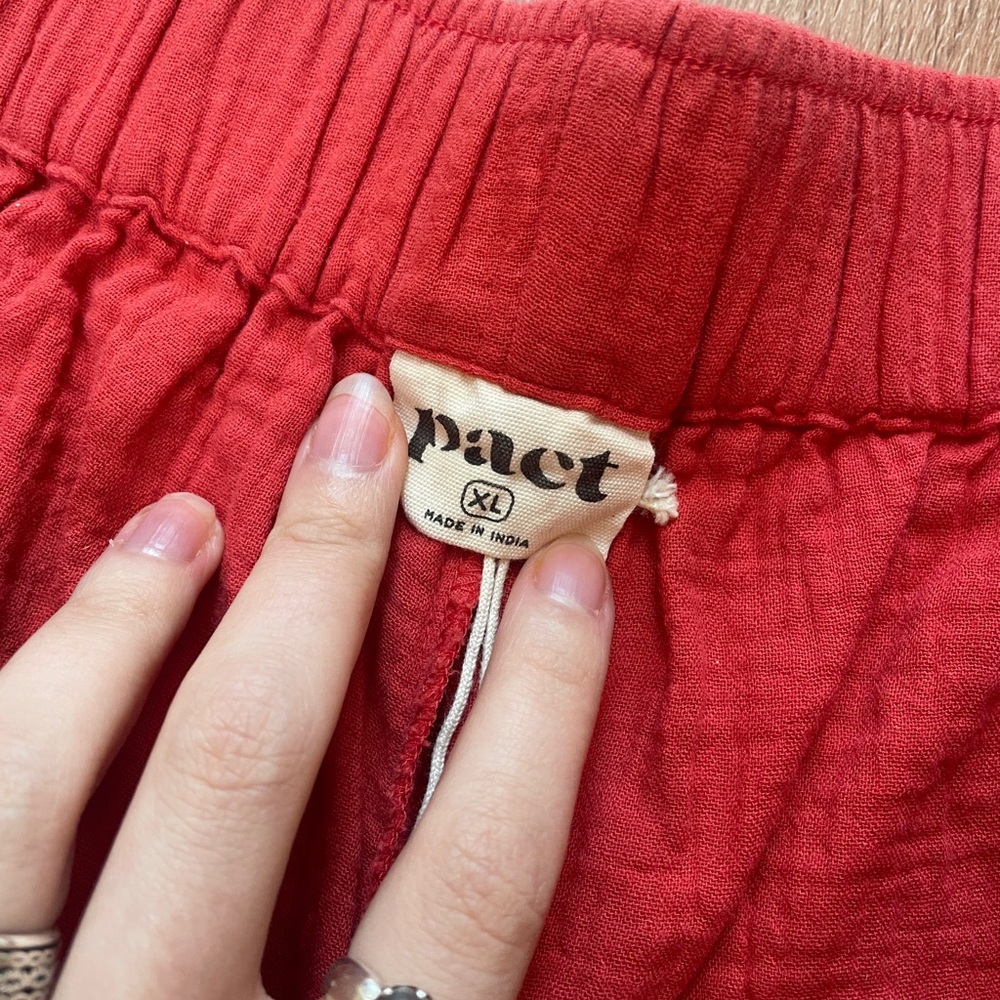 Pact womens organic cotton wide leg pull‎ on pants size XL slouchy oversized - Picture 4 of 12